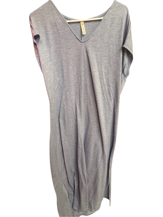 mts Dresses & Skirts - mts Heathered Blue V-Neck Straight/Slip Dress
